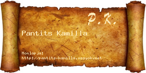 Pantits Kamilla névjegykártya